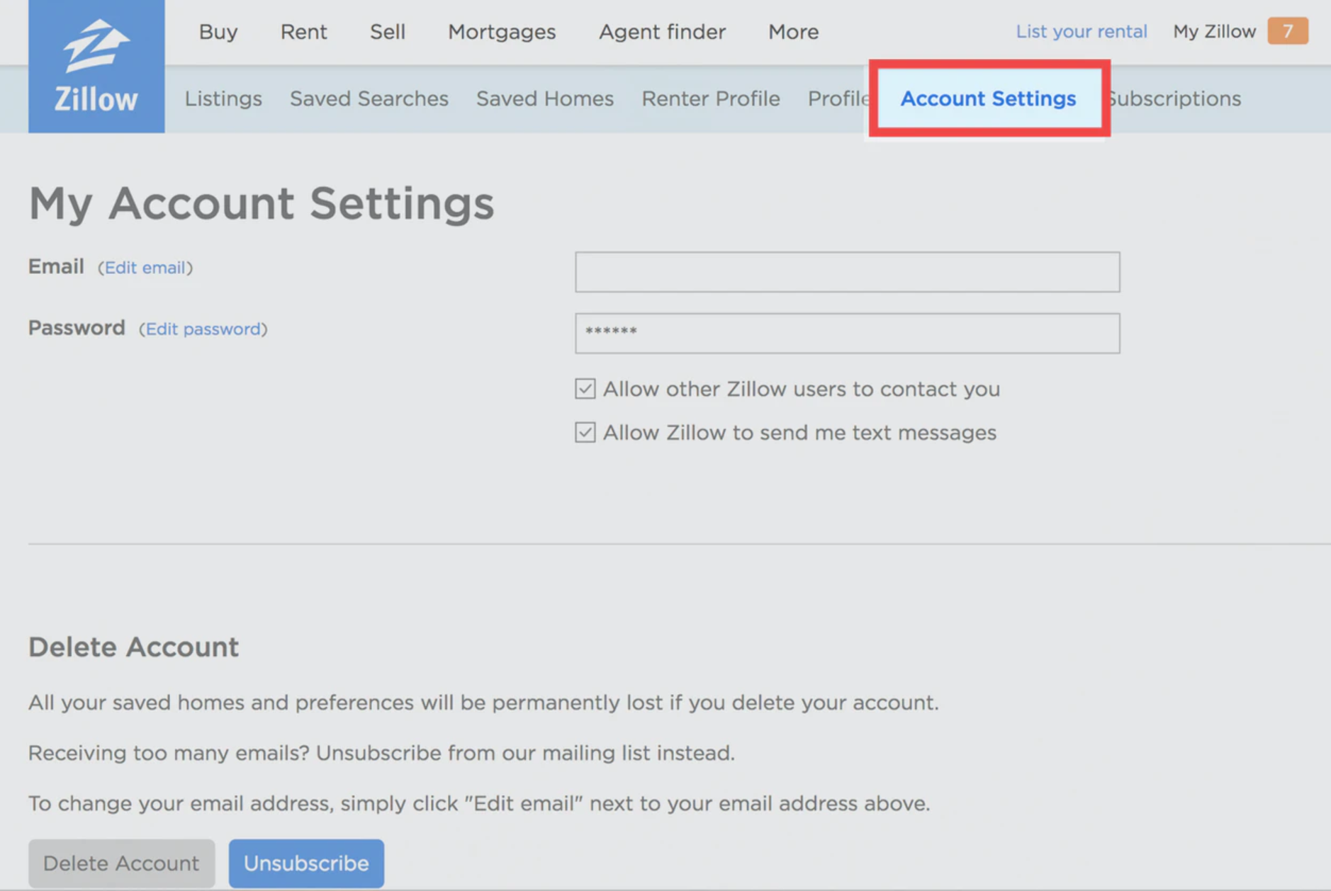 How to delete Zillow account (fastest method!)