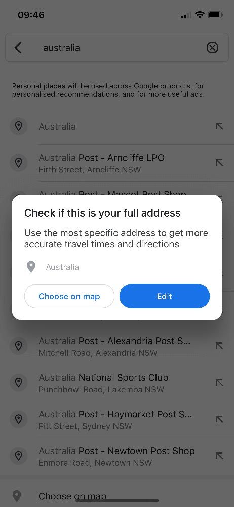 Set home address on Google Maps