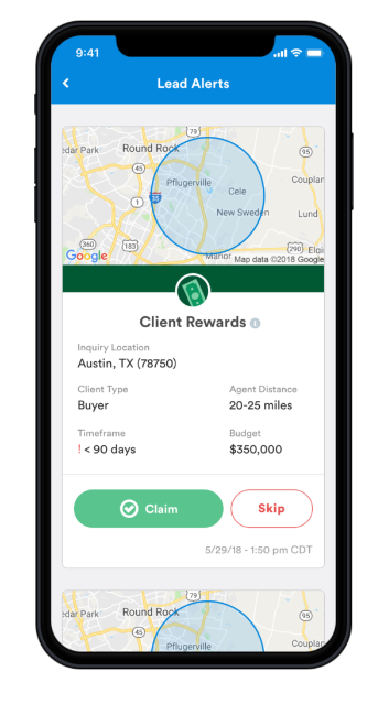 Screenshot of Realtor.com's Client Rewards referrals