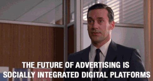 Don Draper discussing socially intergrated digital platforms
