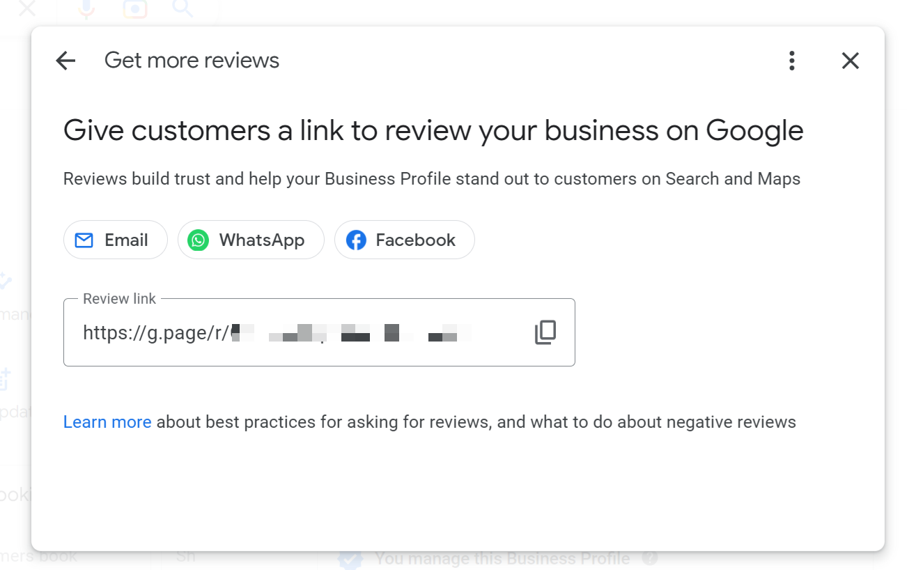 Get your Google review link
