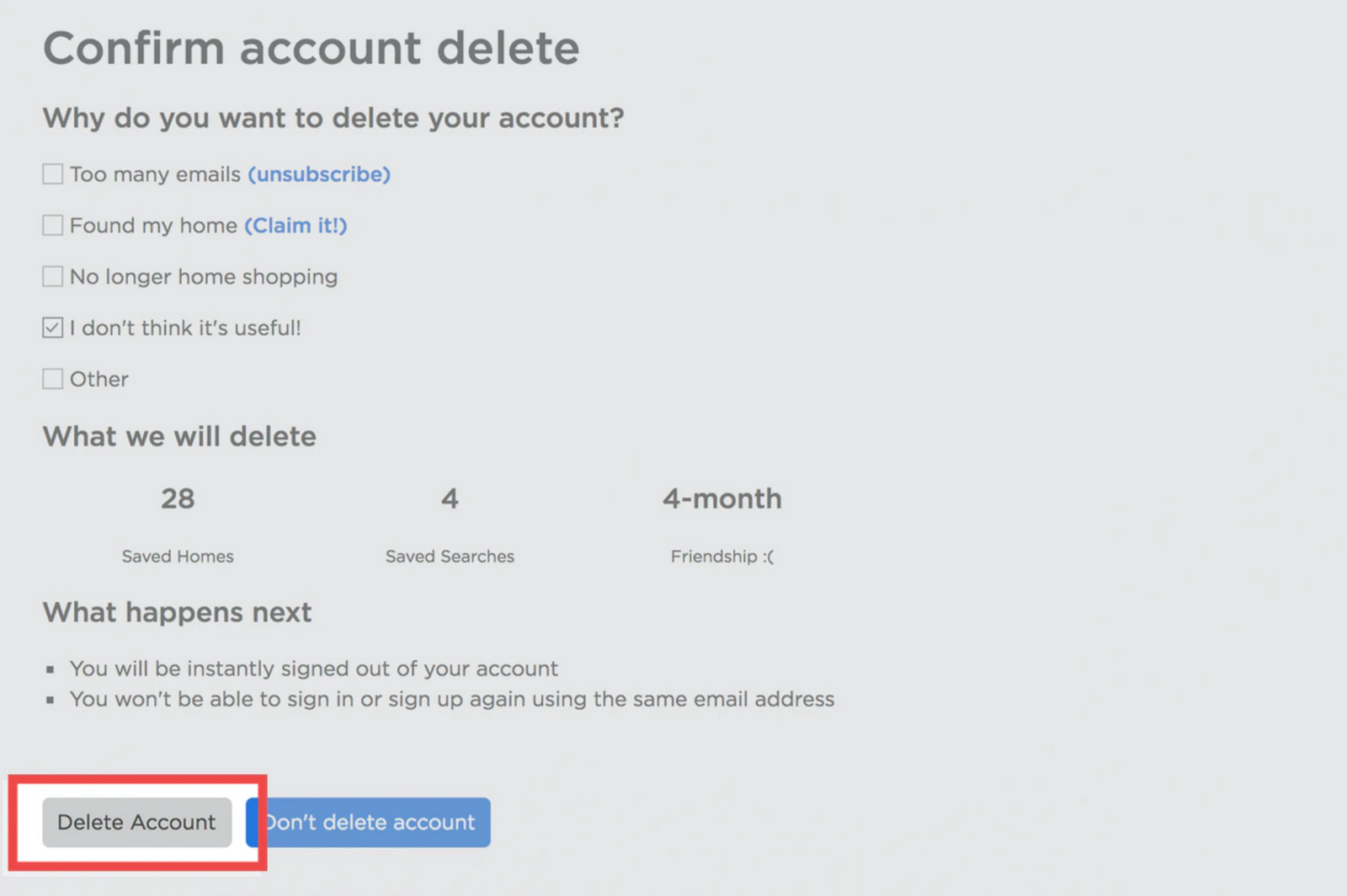 How to delete Zillow account (fastest method!)