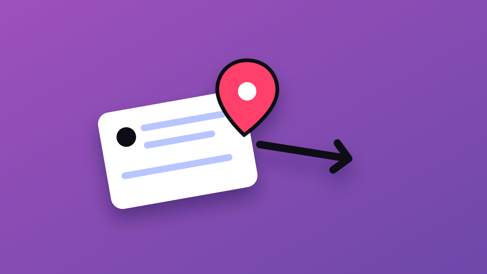 Illustrated answer card and selected map pin