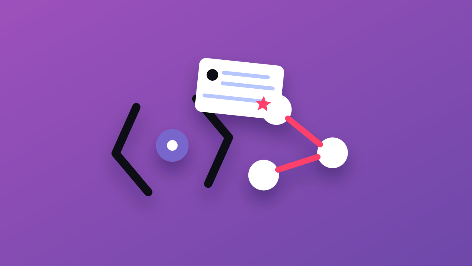 Illustrated code brackets and review data nodes