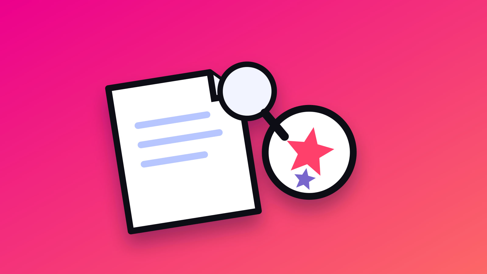 Illustrated fact sheet, rating star and lens